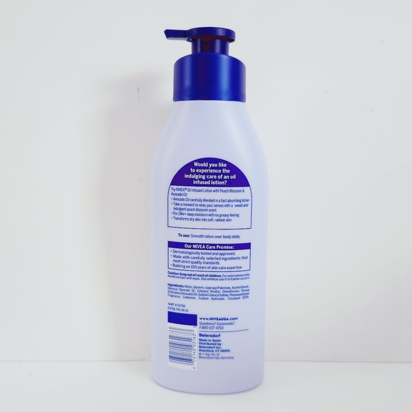 🔮3/$15 Nivea Oil Infused Body Lotion Peach Blossom and Avocado Oil - Picture 2 of 8